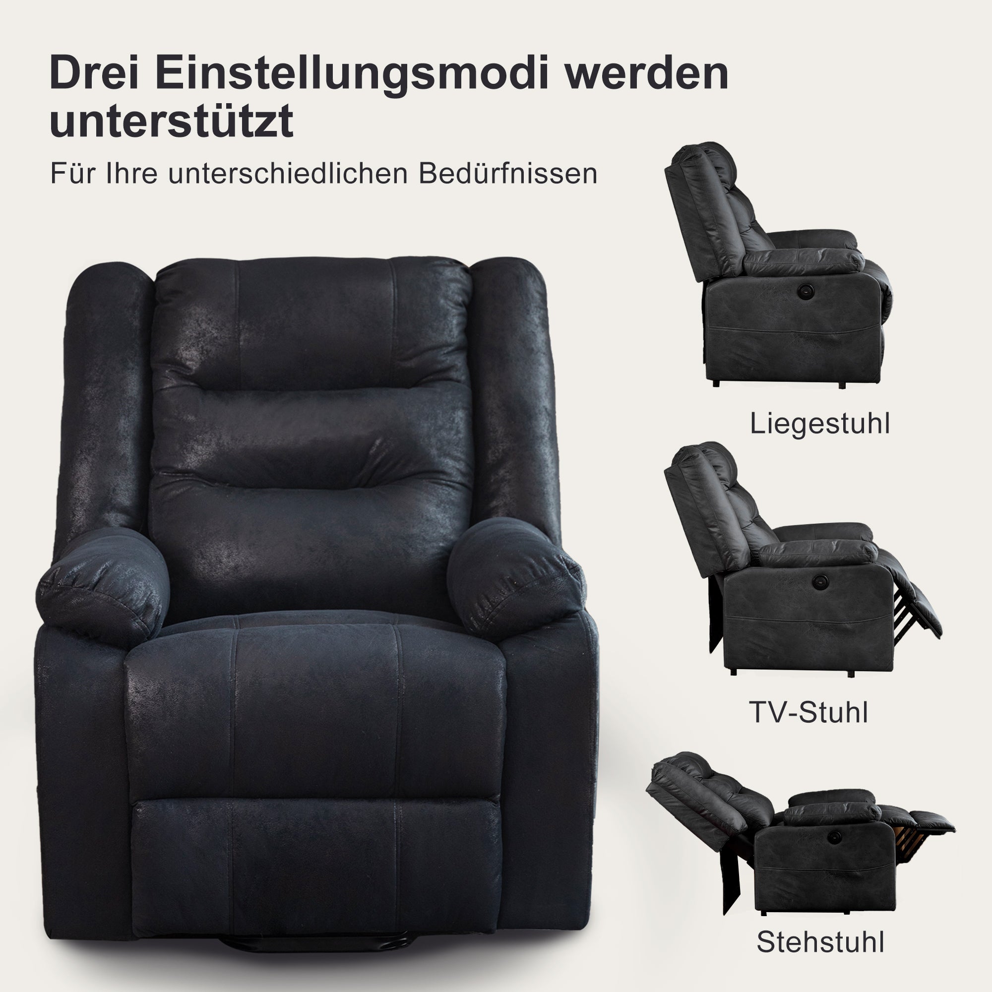 ASUKALE Elektrischer Aufstehhilfe Relaxsessel,Senioren Sessel, Aufstehsessel Elektrisch mit Aufbewahrungstasche，Elektrisch fernseh TV Sesel