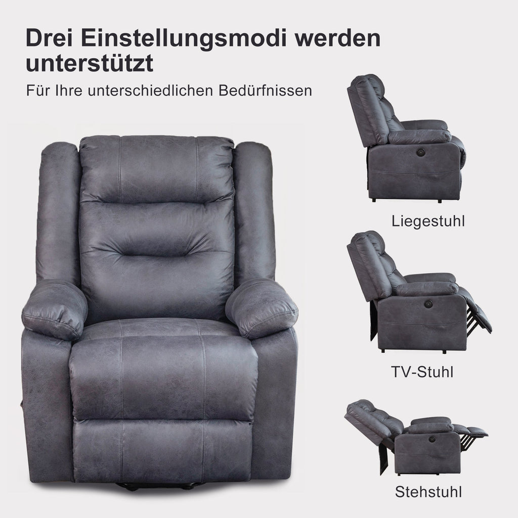 ASUKALE Elektrischer Aufstehhilfe Relaxsessel,Senioren Sessel, Aufstehsessel Elektrisch mit Aufbewahrungstasche，Elektrisch fernseh TV Sesel