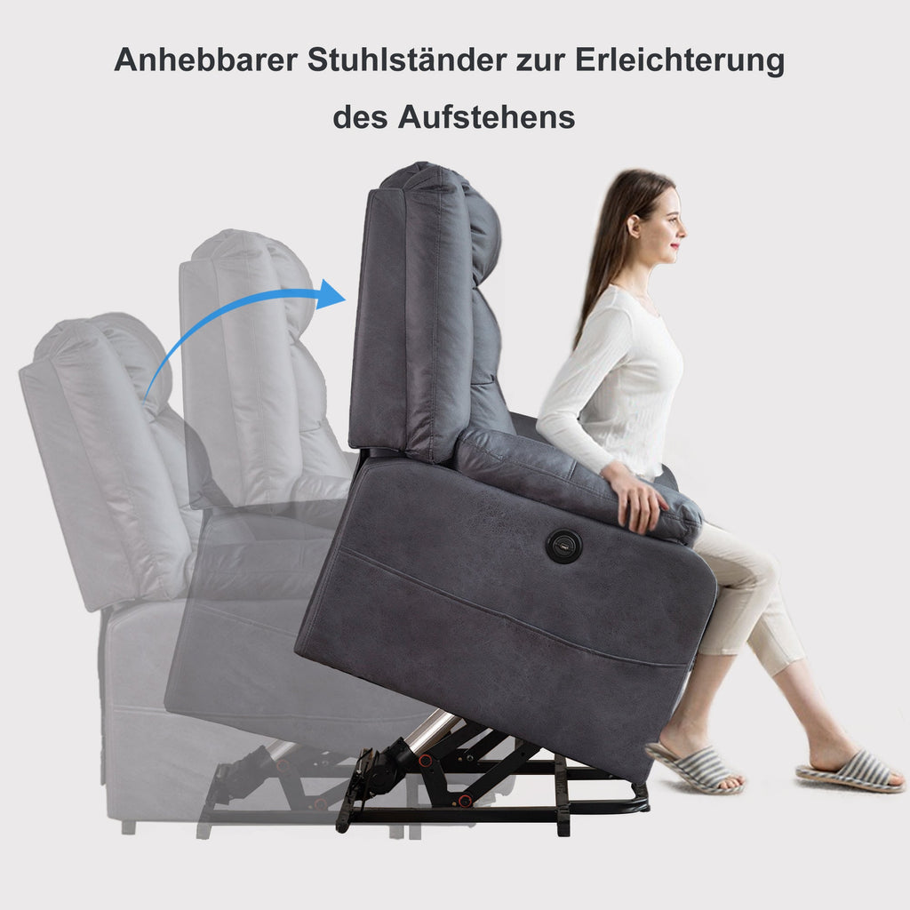 ASUKALE Elektrischer Aufstehhilfe Relaxsessel,Senioren Sessel, Aufstehsessel Elektrisch mit Aufbewahrungstasche，Elektrisch fernseh TV Sesel